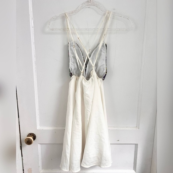 For Love & Lemons San Pedro Boho Festival Mini Dress White $246 Size S - Picture 4 of 7